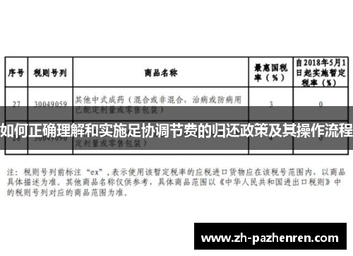 如何正确理解和实施足协调节费的归还政策及其操作流程