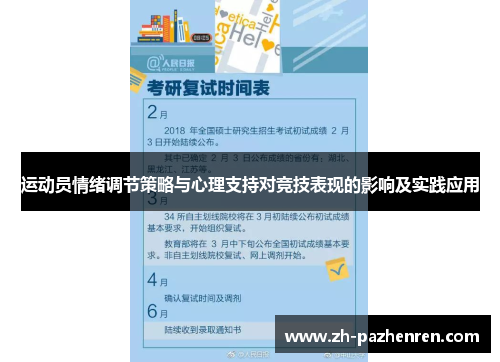 运动员情绪调节策略与心理支持对竞技表现的影响及实践应用 运动员情绪调节策略与心理支持对竞技表现的影响及实践应用